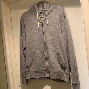 J.Crew Men’s Grey zip up hoodie size large